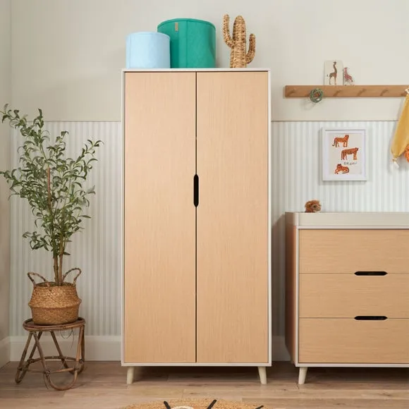 2-Door Wardrobe with Shelves - Light Oak image