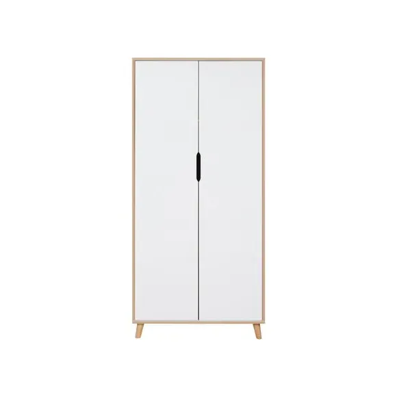 2-Door Wardrobe with Shelves - White