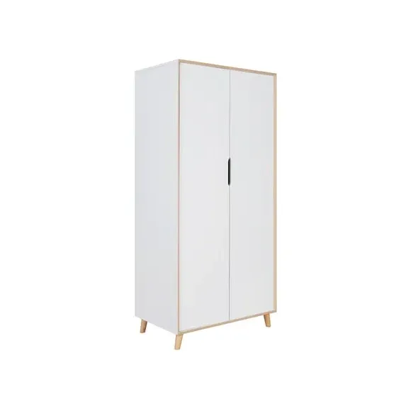 2-Door Wardrobe with Shelves - White