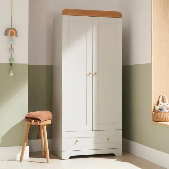 Double-Door Wardrobe with Drawer - Dove image