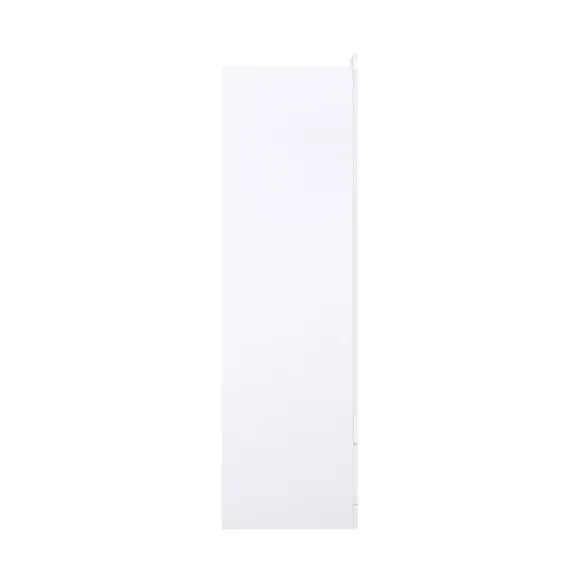 Double-Door Wardrobe with Drawer - White