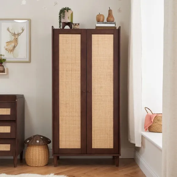 Double-Door Wardrobe with LED Light - Walnut image