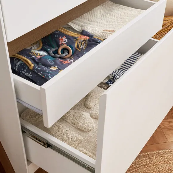 Double Door Wardrobe with LED Light - White