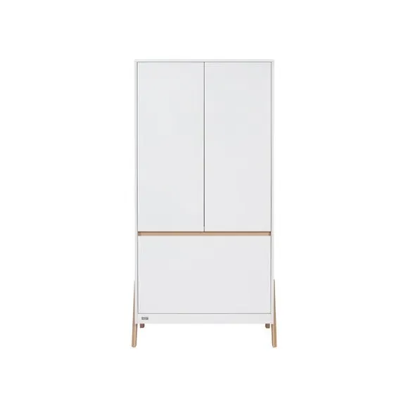 Double Door Wardrobe with LED Light - White