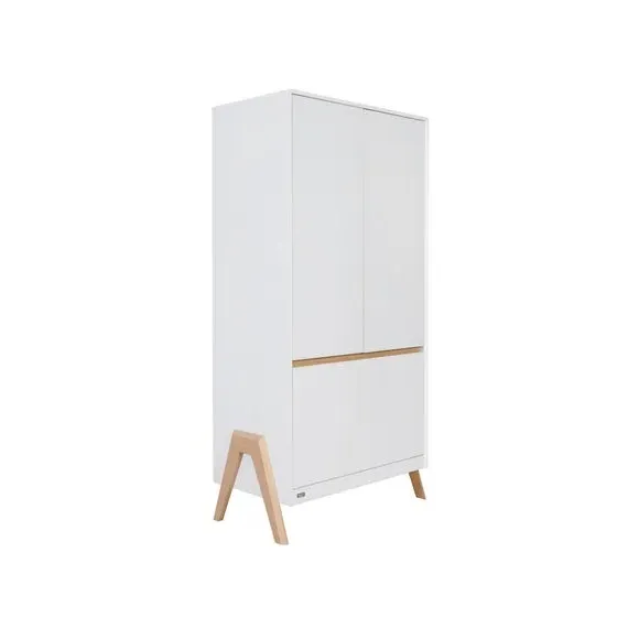 Double Door Wardrobe with LED Light - White