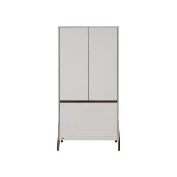 Double Door Wardrobe with LED Light - White Sand