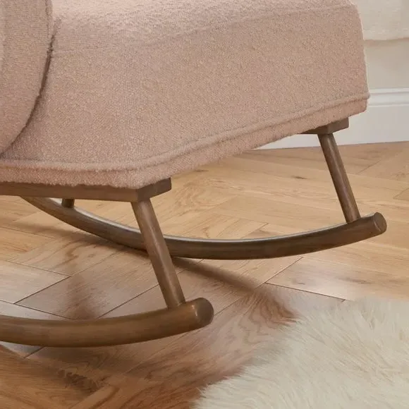 Rocking Chair with Footstool - Blush, Boucle