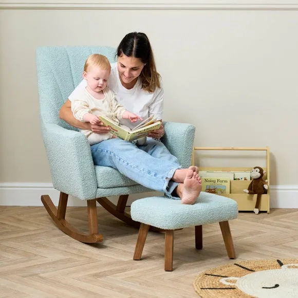 Rocking Chair with Footstool - Ocean, Boucle