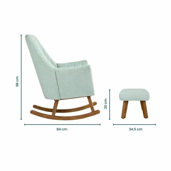 Rocking Chair with Footstool - Ocean, Boucle