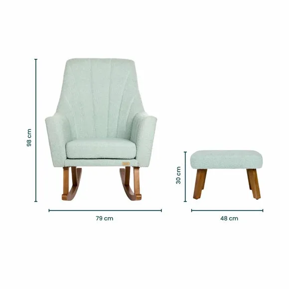 Rocking Chair with Footstool - Ocean, Boucle