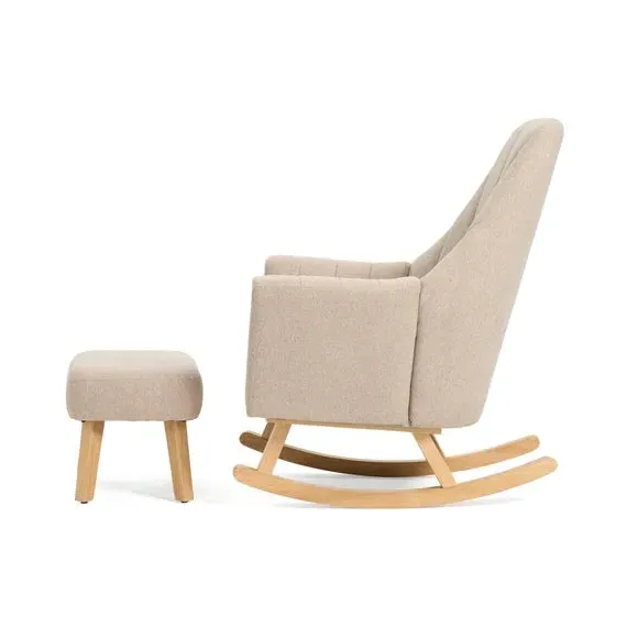 Rocking Chair with Footstool - Stone, Cotton