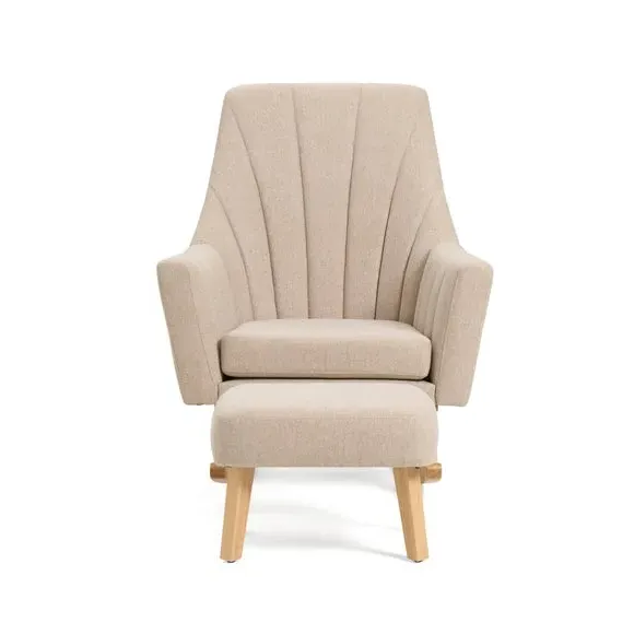 Rocking Chair with Footstool - Stone, Cotton