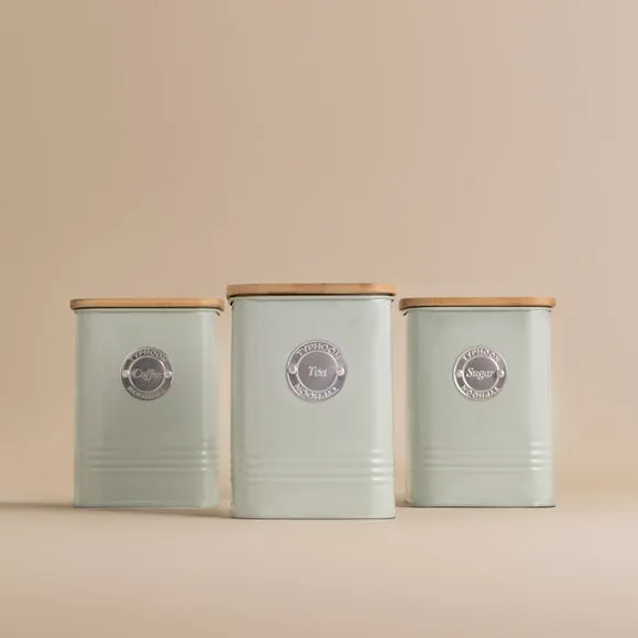 3-Piece Canister Set with Airtight Seal - Mint image