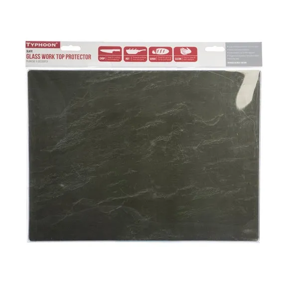 Glass Worktop Saver with Slate Effect - Grey