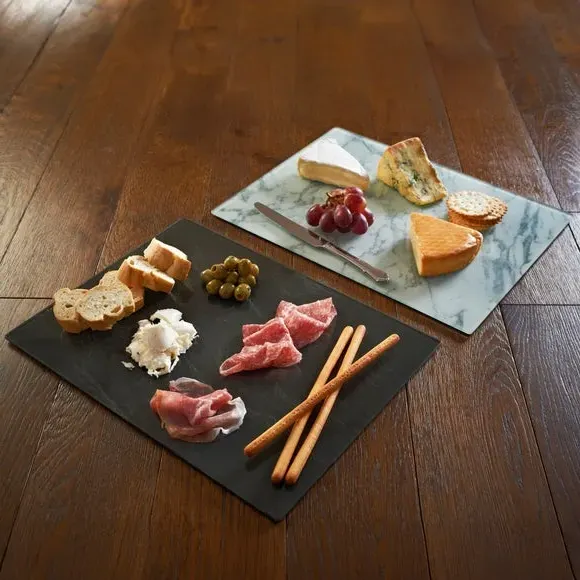 Glass Worktop Saver with Slate Effect - Grey