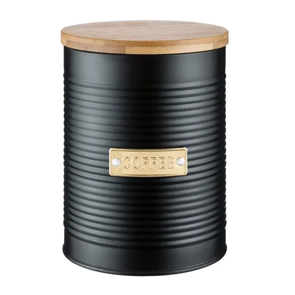 Kitchen Canister with Bamboo Lid - Black image