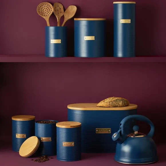 Round Pasta Storage Canister - Navy, Steel
