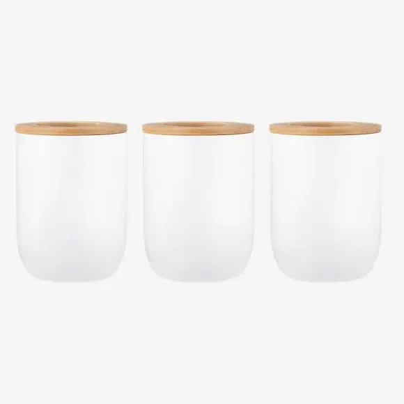 Set of 3 Storage Jars with Airtight Seal - Cream image