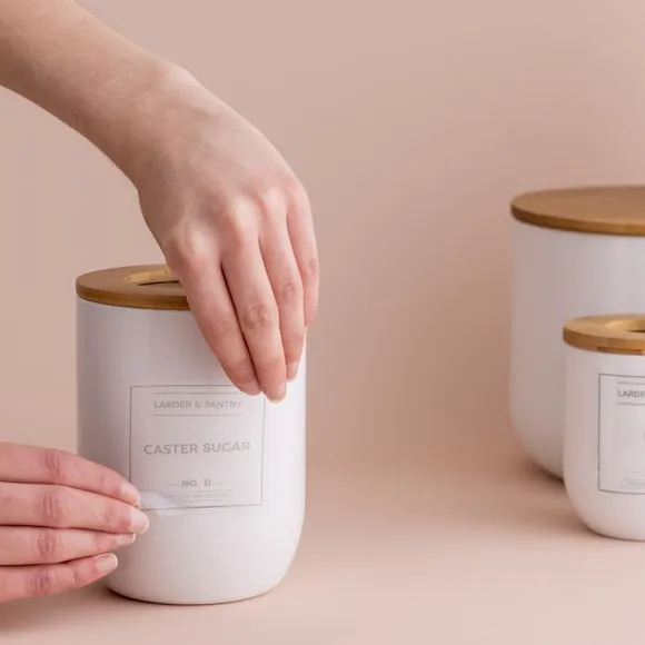 Set of 3 Storage Jars with Lids - Pink, Steel
