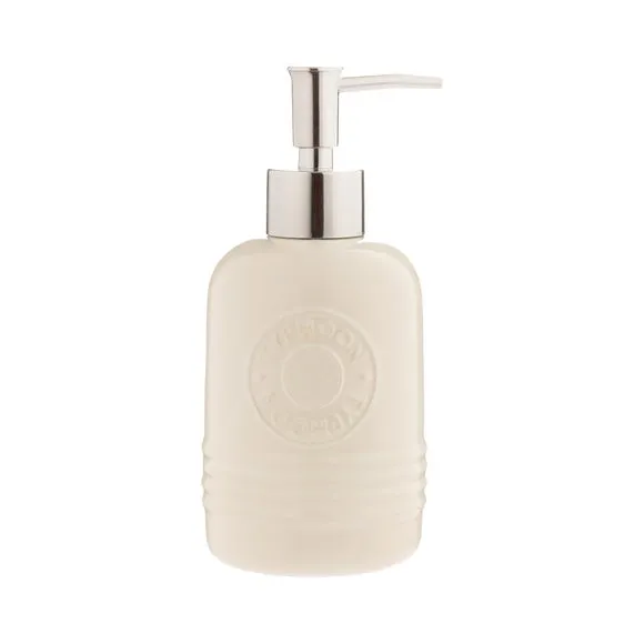 Soap Dispenser & Tumbler Set - Cream, Ceramic