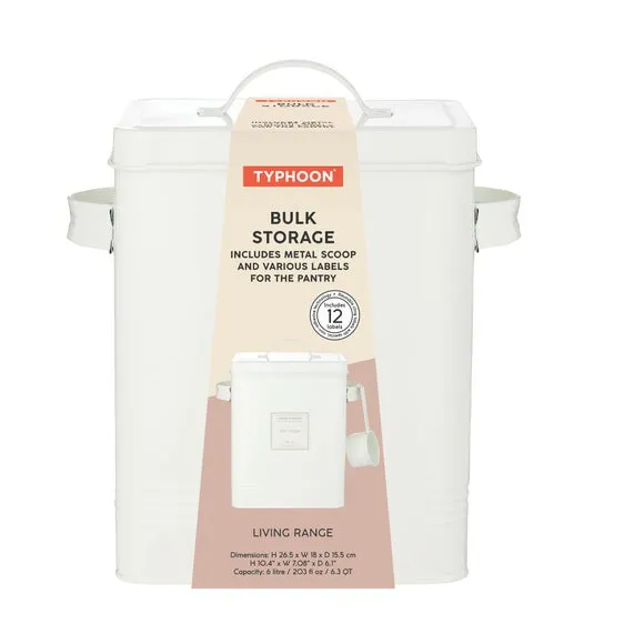 Square Storage Canister with Scoop - Cream, Steel