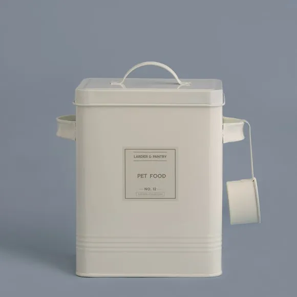 Square Storage Canister with Scoop - Cream, Steel image