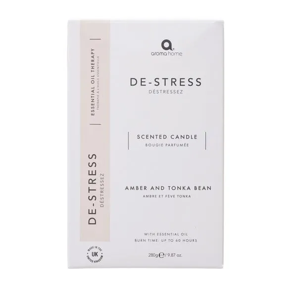 De-Stress Scented Candle - Red, Soy Wax