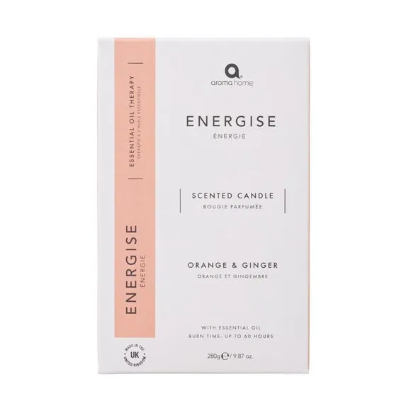 Energise Scented Candle - Orange Ginger, Soy Wax