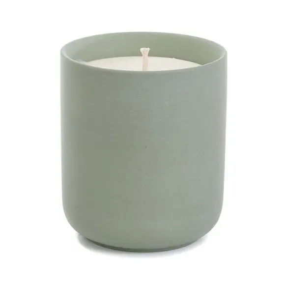 Soy Wax Candle Fig Grape Scent - Green, Ceramic image