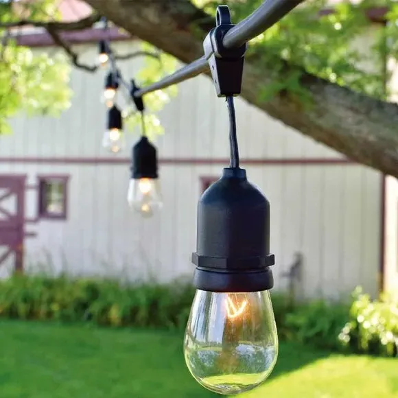 15-Bulb Festoon String Lights Bundle - Black image