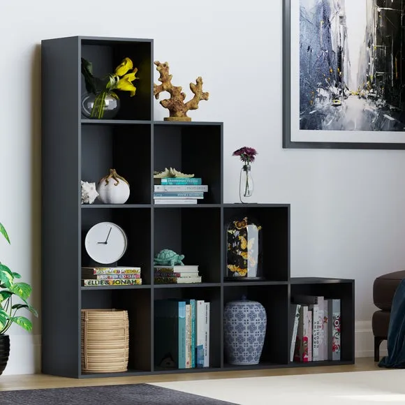 10-Cube Staircase Storage Unit - Black image