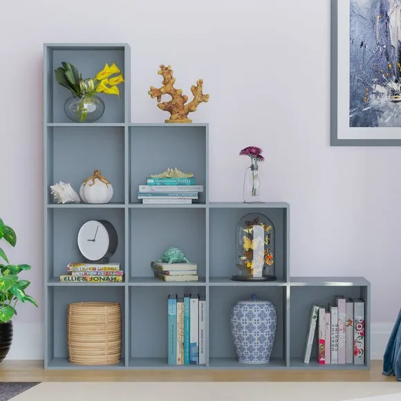 10-Cube Staircase Storage Unit - Grey