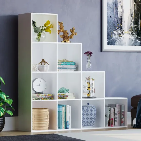 10-Cube Staircase Storage Unit - White