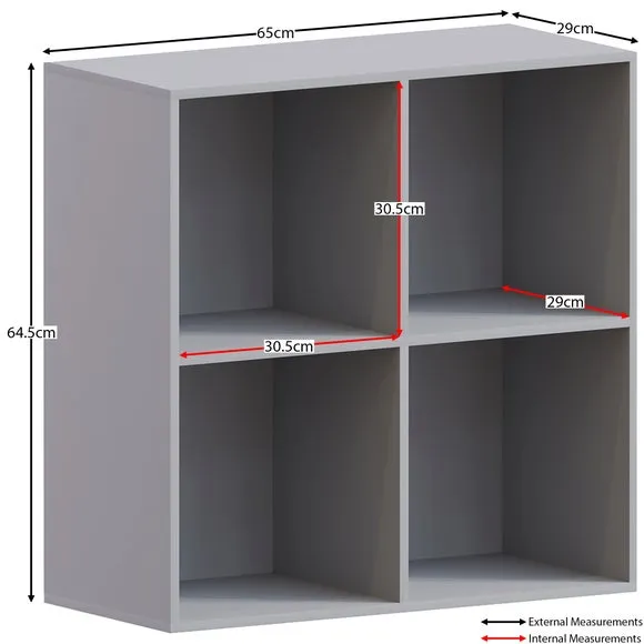 2x2 Cube Storage Unit - Grey
