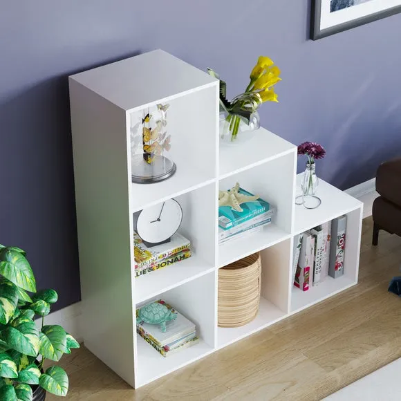 6-Cube Staircase Storage Unit - White