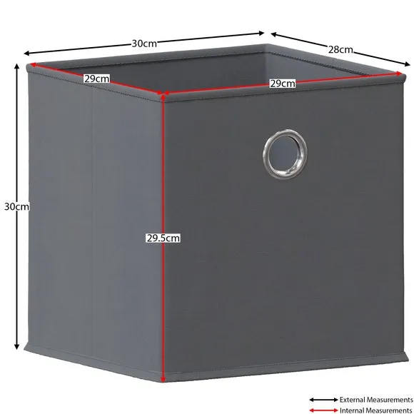 Cube Storage Basket Foldable - Grey, Fabric