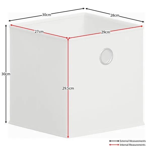 Cube Storage Basket Foldable - White, Fabric