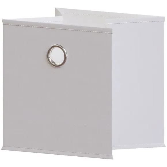 Cube Storage Basket Foldable - White, Fabric