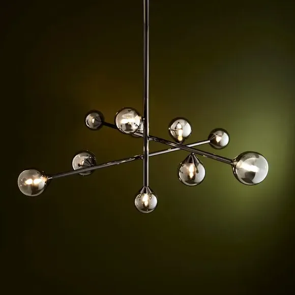 10 Light Pendant Light Art Deco - Chrome, Steel image