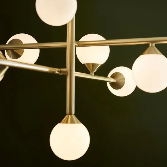 10 Light Pendant Light Art Deco - Gold, Steel