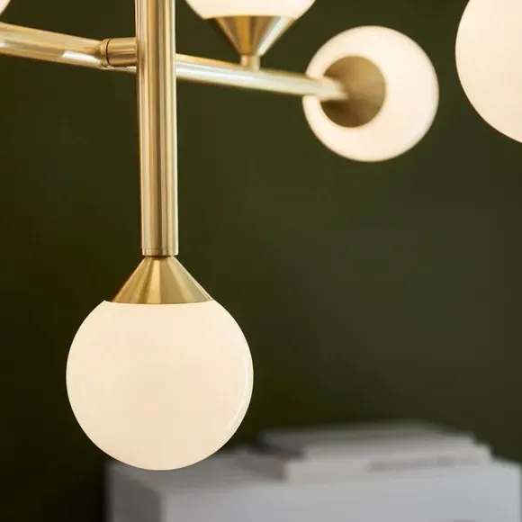 10 Light Pendant Light Art Deco - Gold, Steel