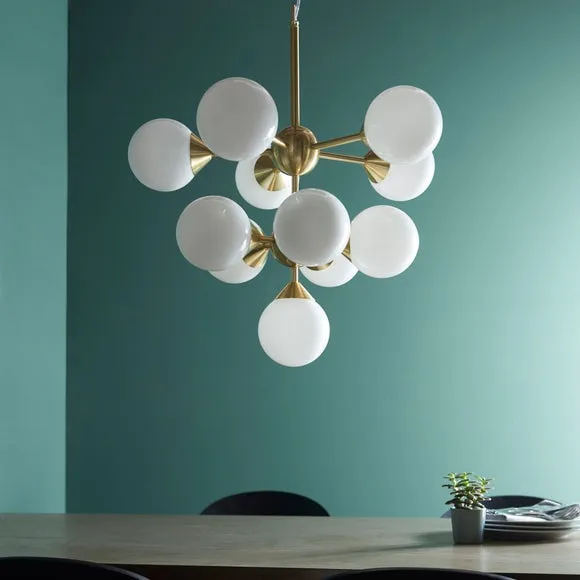 11 Light Chandelier - Brass, Glass