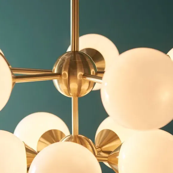 11 Light Chandelier - Brass, Glass