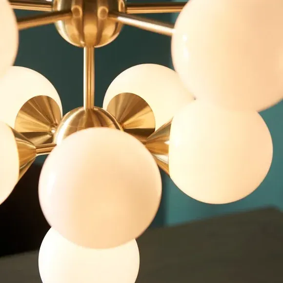 11 Light Chandelier - Brass, Glass