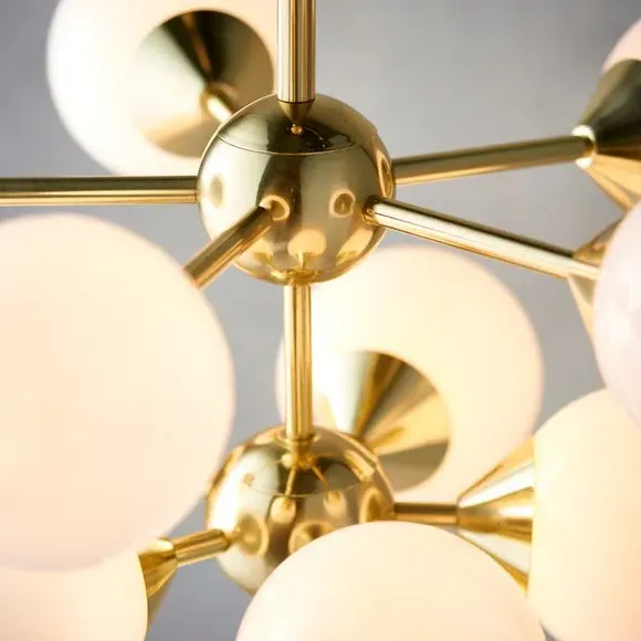 11 Light Chandelier - Brass, Glass