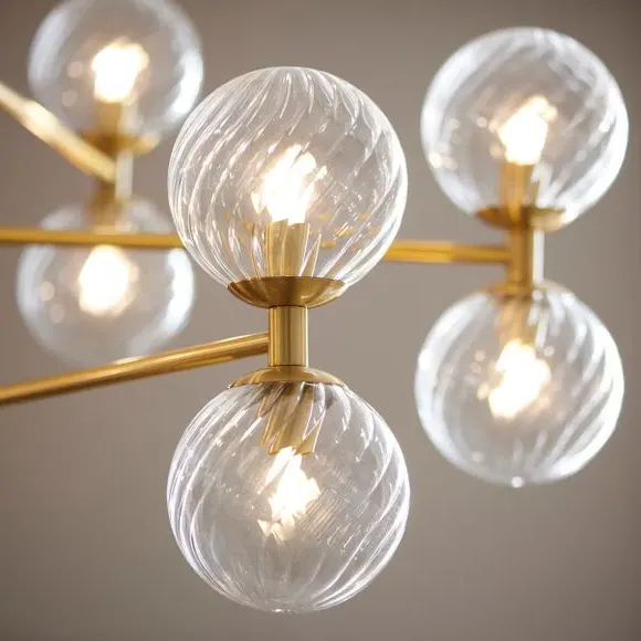 12 Light Adjustable Ceiling Light - Gold, Brass