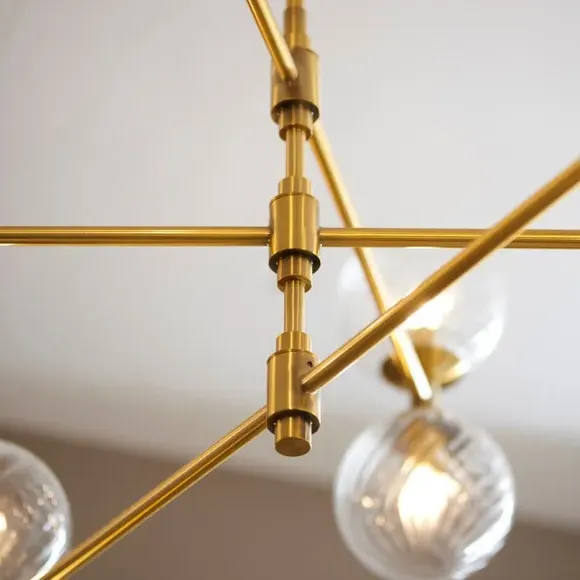 12 Light Adjustable Ceiling Light - Gold, Brass