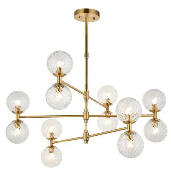12 Light Adjustable Ceiling Light - Gold, Brass