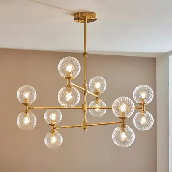 12 Light Adjustable Ceiling Light - Gold, Brass image