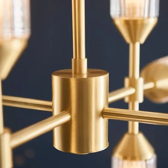 12 Light Ceiling Light Adjustable - Gold, Metal